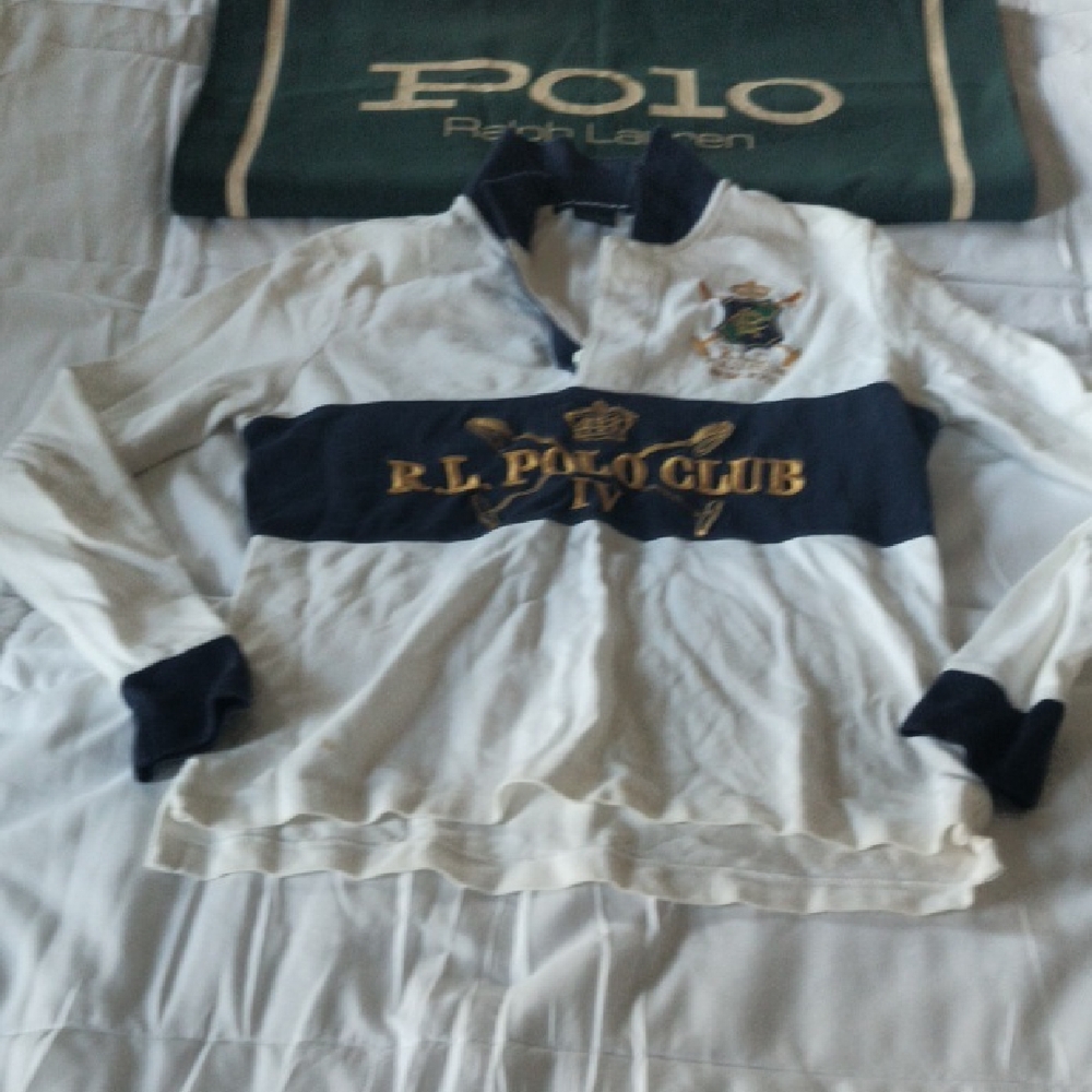 Ralph Lauren Kids Polo Club White and Navy Shirt